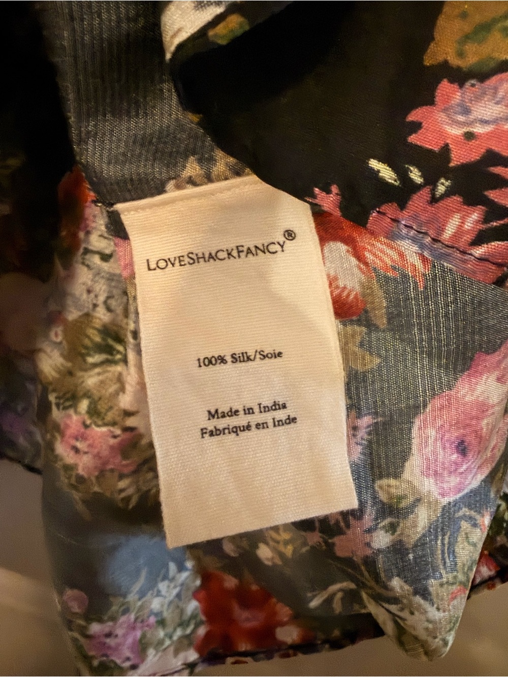 LoveShackFancy Silk Floral Tiered Mini Dress Size 4 NWOT - Picture 4 of 5